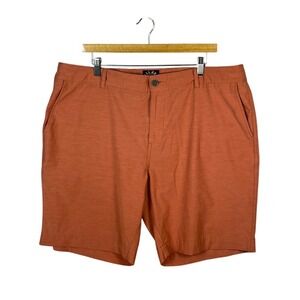 Faherty All Day Shorts Mens Orange Casual Drawstring Pockets Size 40